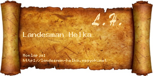 Landesman Helka névjegykártya